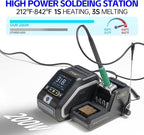 FNIRSI DWS-200 200W Precision Digital Soldering Station Kit, with 3 F210 & 6 F245 Soldering Iron Tips and 2 Helping Hands, Temp Value & Curve Mode, 3 Temperature Storage, Full-Color Display