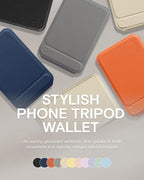MOFT Phone Tripod Wallet for iPhone, Mulit-Angles, Lightweight & Portable Phone Stand, MOVAS Vegan Leather Magnetic Wallet, Strong Magnets, NFC Card Holder,Travel Essential, Sunrise (with Card Slot)