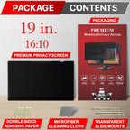 19 Inch Privacy Screen Filter for 16:10 Widescreen Monitor | Privacy Shield | Anti-Glare | Anti-Blue light Protector | Eye Protection | Computer Security Private Filter