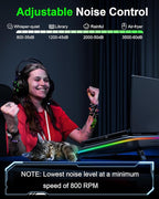 MOUNT PRO Gaming Laptop Cooling Pad, RGB Laptop Cooler Stand with Powerful Turbofan (3500 RPM), Height Adjustable Laptop Fan Cooling Pad for 13-19 Inches Notebook, with Sealed Foam, Touch Control