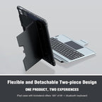 Nillkin iPad Air 13 inch Case Keyboard (M3,2025/M2,2024), Slide Camera Cover, iPad Pro 12.9 Protective Case with 7 Colors Backlit Wireless Detachable Keyboard, Trackpad and Pencil Holder