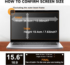 [2 Pack] 15.6 Inch Laptop Privacy Screen for HP/ Dell/ Acer/ Samsung/Asus/ Lenovo/Toshiba, Removable 16:9 Aspect Privacy Filter Screen Protector for 15.6 Inch Laptop, Anti Glare Blue Light Laptop