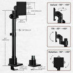 Monitor-Arm Ultrawide Heavy Duty 24-57'' - Aluminum Single Monitor Mount Holds up to 59.4lbs, Adjustable Desk Mount Stand, VESA75/100/200mm, Black