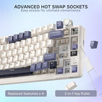 RK ROYAL KLUDGE L98 Wireless Mechanical Keyboard w/Left-Handed Southpaw Design Numpad & Hot Swappable Knob, Tri-Mode 95% Keyboard BT/2.4G/USB-C, Pro Software, Gasket Mount, Massive 8000mAh Battery