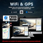4K WiFi Rear View Mirror Camera 10’’ Mirror Dash Cam Front and Rear w Super Night Vision Dash Cam Mirror w 64G TF Card WiFi App Loop Recording G Sensor Waterproof Reversing Camera
