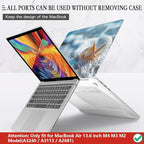 CISSOOK Compatible with MacBook Air 13.6 inch Case 2025 2024 2022 Release M4 A3240 M3 A3113 M2 A2681, Plastic Hard Shell Protective Case with Keyboard Cover Screen Protector, Beach&Shell
