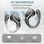 Wireless Earbuds, 2025 Bluetooth 5.4 Headphones Sport, 50Hrs HiFi Stereo Deep Bass Over-Ear buds with ENC Noise Cancelling Mic, IP7 Waterproof & LED Display Earphones with Earhooks for Workout/Running