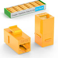 CAT6 RJ45 Keystone Coupler (24 Pack), Cat6 Keystone Jack Female to Female, Cat 6 Inline Keystone Jacks for Wall Plate & Patch Panel, RJ45 Ethernet Coupler Orange