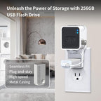 256GB USB Flash Drive & Outlet Wall Mount for Blink Sync Module 2 with Short Cable - Save Space - No Messy Wires - Easy Move Mount Bracket Holder for Blink Outdoor Indoor Security Camera (1 Pack)