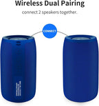 Bluetooth Speaker,MusiBaby Wireless,Waterproof,Outdoor,Portable Speaker,Dual Pairing,Loud Stereo,Booming Bass,24H Playtime Wireless Speakers for Home,iPhone,Party,Gifts(Blue)