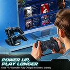 TNP Compatible with PS3 Controller Charger Stand for Sony Playstation 3 Controller compatible with Dualshock 3 Charging, 2 Tier Docking Station Stand and 2 USB PS3 Cable ports with LED Indicators