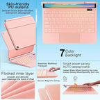 for iPad 9th Generation Case with Keyboard,Magic Style Keyboard Case for iPad 9th/8th/7th Gen 10.2 inch - Floating Cantilever Magnetic Stand Multi-Touch Trackpad (Rose Gold)