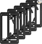 VCE Low Voltage Mounting Bracket (1 Gang, 5 Pack) for Single Gang Wall Plate, Telephone Wires, Network Cables, HDMI, Coaxial, Speaker Cables, Black