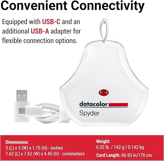 Datacolor Spyder Monitor Calibration Tool: Ensures Accurate & Consistent Color for Photos & Online Content