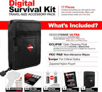 Photographic Solutions Digital Survival Kit - Type-3 (24mm) Sensor Swabs, PEC-PAD Photo Wipes, E-Wipe Packet, Eclipse Optic Cleaning Fluid - Camera Cleaning Kit with Travel Bag