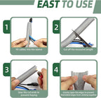 Split Wire Loom Tubing, Cable Protector Sleeve, Braided Cable Management for TV/Computer/Home Theater/Engine Bay, Cord Protectors from Pets No Chew (Grey, 1/8"-10ft)
