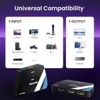 NEWCARE HDMI 2.1 Switch 2 in 1 Out with 2.6ft 8K Cable, HDMI Switcher 4K@120Hz, Bi-Directional HDMI Splitter Supports 8K@60Hz HDR10+ 3D Dolby VRR HDCP2.3 for TV PS5 Xbox Laptop Projector