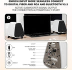 AS31 Active Bookshelf Speakers Bluetooth -2.0 Powered Speaker Stereo Computer Speakers for Desktop pc ，Monitor Speakers 80WRMS/3inch Bass RCA/Optic Inputs, Wooden Compact (Violet)