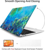 Berkin Arts for MacBook Air 13.6 inch Case A3240 A3113 A2681 (M4 M3 M2) 2025 2024-2022 Release with Keyboard Cover & Screen Protector Cloisonnism (Wisteria by Monet)