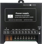 Waterproof Electric Magnetic Fingerprint Door Access Control Kit - 600 lb Holding Force, RFID Keypad/Reader, 5 ID Cards, 110V Power Supply & Metal Exit Button - Secure Lock System (K5EM-600LB KIt)