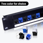 RJ45 Cat6 Keystone Jacks 25-Pack, Ethernet Keystone Jack, 180 Degree Punch-Down Cat 6 Keystone Jack Slim Profile for Wall Plates & Patch Panels – Black
