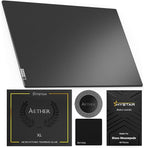 Hystar Aether Glass Gaming Mousepad | Micro-Etched Tempered Glass | Quiet, Ultra-Fast Glide | Full Anti-Slip Silicone Backing (Black, X-Large)