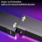 SENZER CS20 2 in 1 Bluetooth Computer Speakers for Desktop, USB Plug & Play Clear Sound PC Speakers with RGB Light, Monitor Sound Bar with Volume Knob, Gaming Speaker for PC Laptop Phone Tablet