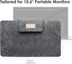 Kado 15.6 Inch Portable Monitor Case Sleeve Bag Made for Sceptre Kado MNN KYY InnoView Yxk ForHelp AYY VisionOwl Yodoit Uperfect ViewSonic ASUS Dell Lenovo 15.6" Portable Display Monitors 15.55"x9.25"