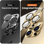 Camera Lens Protector for iPhone 16 Pro Max/16 Pro/15 Pro Max/15 Pro/14 Pro Max/14 Pro, Aluminum Alloy Sapphire Glass Camera Screen Cover, Case Friendly- Glitter Gold