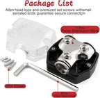 2 Way Power Distribution Block 1x 0 GA in 2X 0 GA Out Circuit Protector Distribution Connecting Blocks for Car Audio Splitter,1Pc with Installation Kit