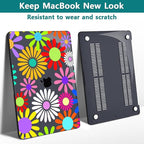 Teryeefi for MacBook Pro 13 inch Case 2025 2024 2022 2021 2019 2018 2017 2016 Release fits Model A2338 M2 M1/A2289/A2251/A2159/A1989/A1706, Design Hard Shell with Keyboard Cover, Abstract Flowers A001