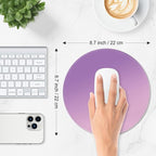 ITNRSIIET Mouse Pad Non-Slip Rubber Base Smooth Surface Stitched Edges Waterproof Durable Compatible with All Mice for Office & Gaming, Desk Accessory, Diameter 8.7 inch, Lilac Gradient
