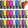 EASTBULL Flash Drives Bulk 2GB USB Thumb Drive 50 Pack USB 2.0 Memory Stick Swivel Pen Drive with Lanyard for Storage and Backup (2GB 50 Colors)