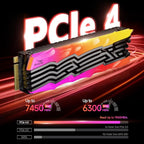 S790R 2TB NVMe M.2 SSD PCIe 4.0 x4, Internal Solid State Drive with RGB Heatsink, Up to 7450MB/s, 3D NAND TLC, PS5 Compatible, Ideal for Gaming, Creators & Professionals