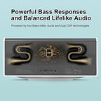 DOSS SoundBox Ultra Bluetooth Speaker with 2.1 Channel Audio, 80W Superior Sound with Deep Bass, Two DSP Technologies, 18H Playtime, BT 5.3, Wireless for Home, Office, Room-White