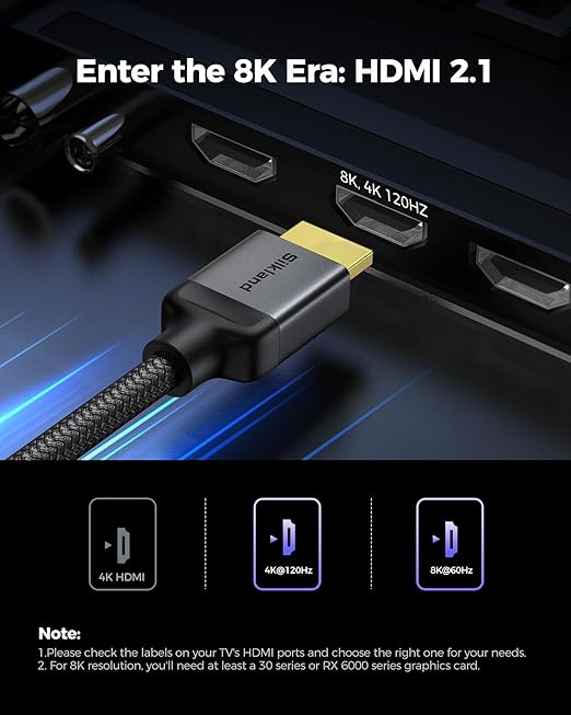 Silkland 10K 8K HDMI 2.1 Cable 15FT, [4K@240Hz 144Hz, 8K@60Hz, 2K@240Hz] Ultra High Speed HDMI Cable 48Gbps, HDR10+, eARC, HDCP 2.3, Compatible for Xbox/PS5/PS4/Roku TV