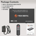 8K HDMI Switch 2 in 1 Out, 8K@60Hz 4K@120Hz 1080P@240Hz with Audio Extraction, HDMI to Optical & Analog 3.5mm, HDR HDCP2.3 EDID Control (JTECH-8KSW21AE)