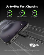 Belkin USB C to USB C Cable, 9.9ft, 60W - Type C Charger, iPhone Charger Cord, Soft, Braided, Flexible for iPhone 16, Galaxy S25, Pixel 9, Airpods, iPad Pro, Tablet & More, Travel Essentials - Black