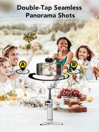 Gimbal Stabilizer for Smartphone,NO APP Tracking,20CM Extension Rod,Face & Object Tracking stabilizer for iPhone & Android,3-Axis OLED Gimbal for Video Recording-AOCHUAN Smart X2AI Black