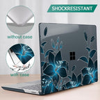 Tuiklol Case for 15 Inch Microsoft Surface Laptop 5/4/3 2022-2020, Model 1979/1953/1872/1873 Hard Shell Cover, Keyboard Cover+Screen Protector+Dust Plugs,Black Lilies Flowers