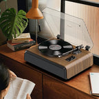 Record Player High-Fidelity Turntable with 2.1 Channel Sound System Built-in Subwoofer for Enhanced Bass, Vinyl Record Player with Magnetic Cartridge BT5.3 Playback RCA Out Aux in Belt-Drive 33/45RPM