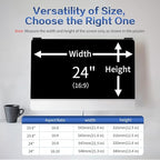 Computer Privacy Screen Filter 24 Inch, 9H Hardness Hanging Computer Screen Privacy Shield Compatible with 23.6,23.8 inch for 16:9 Widescreen Monitor, Eye Protection and Blue Light Blocks