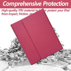 Keyboard Case for iPad 11th 10th Generation - iPad 10th Generation Case with Detachable Wireless Keyboard - Smart Folio Cover with Pencil Holder for 11-inch A16 2025 10.9-inch 2022, Red