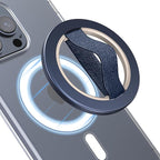 EWA MagOne Solo Phone Grip with Replaceable Elastic Finger Loop, Removable Magnetic Ring Holder Loop, Accessories for iPhone 16,15, 14, 13 Pro/Max/Plus, No Stand-Blue