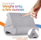 Flippy Tablet Pillow Stand - Cushion Tablet Stand & Holder, Bed Support for Lap and Desk, Compatible with Phone & Book Reading: Kindle, iPad Pro, iPhone & Samsung - Greyster