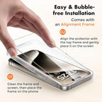 UNBREAKcable Screen Protector for iPhone 15 Pro,Shatterproof Tempered Glass [Easy Installation Frame] [Lasting Protection] [Smooth Touch] [9H Hardness] [Case Friendly] for Apple 6.1”-2 Pack