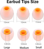 Earbud Replacement Tips - Silicone Earbud Tips Fit Most In-Ear Earbuds (Inner Hole 3.8mm - 5.1mm) - 9 Pairs S M L