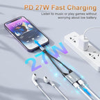 Magnetic Lightning to Dual Lightning AUX Adapter, [Apple MFi Certified] 2 in 1 iPhone Audio and Charger Splitter, Dongle Compatible with iPhone 14/13/12/11/XS/XR/7/8 and iPad,SupportsCharging & Audio