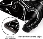 Gaming Mouse Mat Forest Background Pattern XXL XL Large Mouse Mat Long Extended Mouse Pad Desk Mat Non-Slip Rubber Mice Pads Stitched Edges Thin Pad (Wave Black)