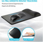univo colors Design-Wave Wrist Rest Mouce Pad,PE Mouse Sliding Panel+Artificial Sheepskin+Memory Foam+Ergonomic+Anti-Slip Gel,Resilience Support During Work and Gaming,Mouce Accessory,White